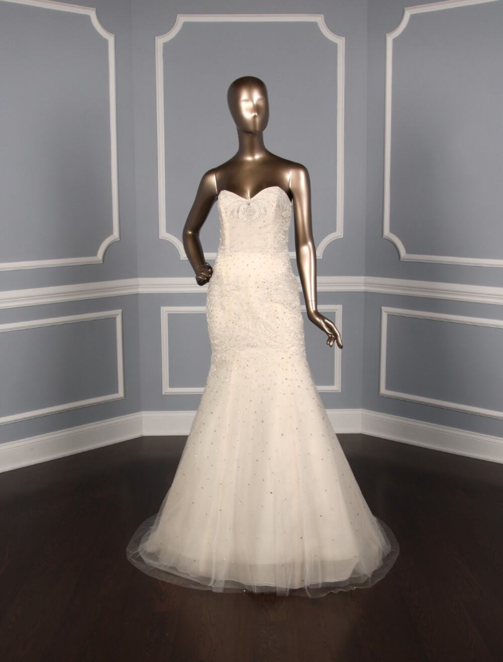 Ines Di Santo Alexa Strapless Fitted Beaded Wedding Dress Sexy Bridal Gown 10